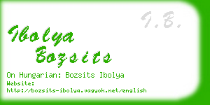 ibolya bozsits business card